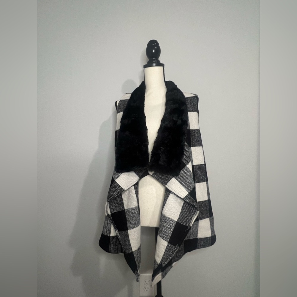 Black and white vest